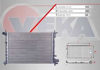 SU RADYATÖRÜ MEKANIK FORD FİESTA IV 1.25İ -1.4İ 16V - 1.8 DI M-T 1996-2002/  FİESTA V 1.6İ 16V  EFI M-T 2001-2008/ MAZDA 121 (JASM,JBSM) 1.25 M-T 1996-2003 resmi