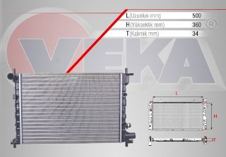 SU RADYATÖRÜ MEKANIK FORD FİESTA IV 1.8 DI 1996-2002 resmi