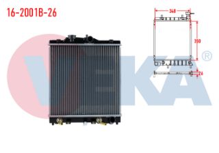 SU RADYATÖRÜ BRAZING HONDA CİVİC VI 1.6İ A-T AC+/- KALINLIK 26MM 1995-2001 resmi