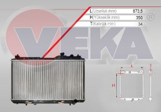 SU RADYATÖRÜ MEKANIK HONDA CR-V I 2.0İ 16V A-T 1995-2002 resmi