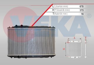 SU RADYATÖRÜ (ALT BORU KELEPCELI) BRAZING HONDA CİVİC VIII 1.6 M-T AC+/- 2005-2012 resmi