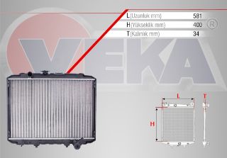 SU RADYATÖRÜ MEKANIK HYUNDAİ H100 2.5 D M-T 1993-2004 resmi