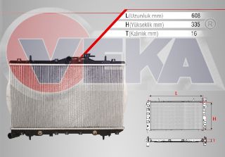 SU RADYATÖRÜ BRAZING HYUNDAİ ACCENT I (X-3) 1.3İ A-T 1994-2000 resmi