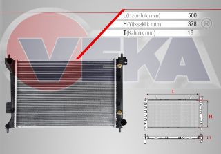 SU RADYATÖRÜ BRAZING HYUNDAİ I20 (PB, PBT) 1.2 A-T AC+/- 2008-2015 resmi