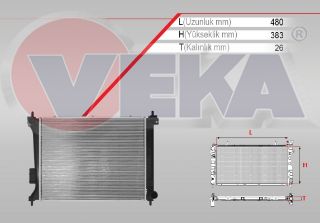 SU RADYATÖRÜ BRAZING HYUNDAİ I20 (PB, PBT) 1.4 CRDI M-T AC+/- 2008-2015 resmi