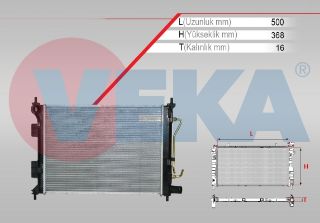 SU RADYATÖRÜ BRAZING HYUNDAİ I20 (PBT) ( YAĞ SOĞUTUCU BORULARI YANDAN ) 1.2İ 16V A-T AC+/- 2012-2014 resmi
