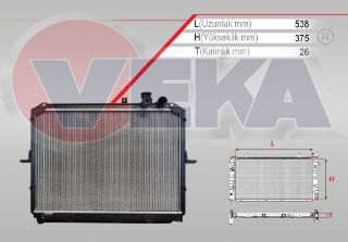 SU RADYATÖRÜ BRAZING KİA PREGİO (TB) 2.5 TCI D M-T 1997-2002 resmi