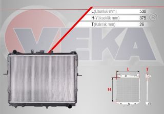 SU RADYATÖRÜ BRAZING KİA BESTA 2.2 D M-T 1993-2003 resmi