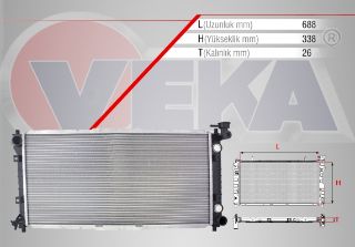 SU RADYATÖRÜ MEKANIK MAZDA 626 IV (GE) 1.8İ A-T AC+/- 1992-1997 resmi