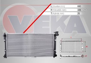 SU RADYATÖRÜ MEKANIK MAZDA 626 IV (GE) 1.8İ M-T AC+/- 1992-1997 resmi