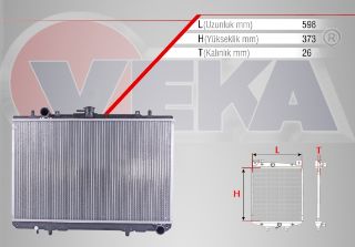 SU RADYATÖRÜ BRAZING MİTSUBİSHİ L 200 (K7T,K6T) 2.5 D M-T 1996-2007 resmi