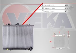 SU RADYATÖRÜ BRAZING MİTSUBİSHİ L 200 (K7T,K6T) 2.5 TD M-T 1996-2007 resmi