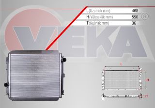 SU RADYATÖRÜ BRAZING BRAKETLI MİTSUBİSHİ CANTER 3.3 D M-T 3.5 TON TEK TEKER 2005-2010 resmi