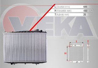 SU RADYATÖRÜ MEKANIK NİSSAN PİCK UP (D22) 2.5 TD (TD25TI) M-T 1998- resmi