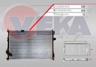 SU RADYATÖRÜ BRAZING NİSSAN QASHQAI (J10) 1.6 DCI A-T/M-T AC+/- 2007-2014 resmi