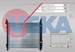 SU RADYATÖRÜ BRAZING NİSSAN MİCRA IV (K13) 1.2 DIG A-T/M-T AC+/- 2010- resmi