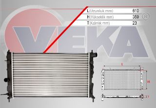 SU RADYATÖRÜ MEKANIK OPEL VECTRA B 1.6İ M-T 1995-2003 resmi