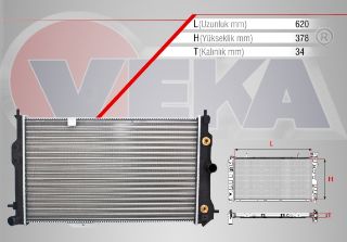 SU RADYATÖRÜ MEKANIK OPEL VECTRA A 1.6 A-T 1989-1995 resmi