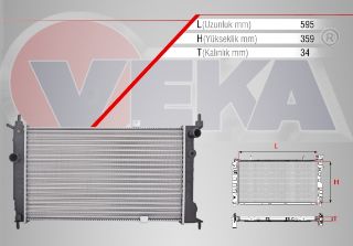 SU RADYATÖRÜ MEKANIK OPEL ASTRA F 1.4İ M-T 1991-1998 resmi