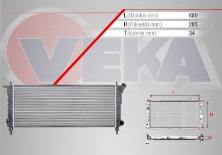 SU RADYATÖRÜ MEKANIK OPEL CORSA B 1.0İ 12V M-T AC+ 1993-2000 resmi