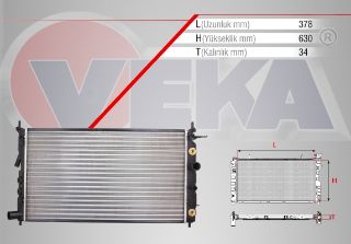 SU RADYATÖRÜ MEKANIK OPEL VECTRA B 2.5 V6 A-T 1995-2003 resmi