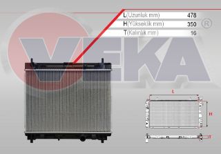 SU RADYATÖRÜ BRAZING TOYOTA YARİS (P13) 1.4 D-4D M-T AC+/- 2011- resmi