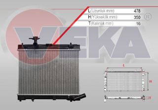 SU RADYATÖRÜ BRAZING TOYOTA YARİS (P13) 1.33 A-T/M-T AC+/- 2011- resmi