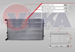 SU RADYATÖRÜ MEKANIK VOLKSWAGEN GOLF IV (1J1) 1.6İ AEH-AKL A-T/M-T 1997-2005 resmi