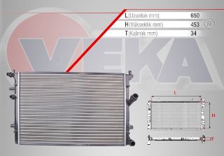 SU RADYATÖRÜ MEKANIK VOLKSWAGEN GOLF VI (5K1) 1.2 TSI A-T/M-T AC+/- 2008-2013 resmi