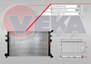 SU RADYATÖRÜ BRAZING KLIPSLI (YARDIMCI RADYATOR) VOLKSWAGEN GOLF VII (5G1) 1.6 TDI A-T/M-T 2012- resmi
