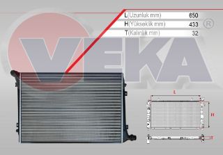 SU RADYATÖRÜ MEKANIK VOLKSWAGEN CADDY III (2KB,2KJ,2CB,2CJ) 1.9 TDI M-T 2004-2010 resmi