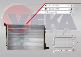 SU RADYATÖRÜ BRAZING VOLKSWAGEN CADDY III (2KB,2KJ,2CB,2CJ) 1.9 TDI M-T 2004-2015 resmi