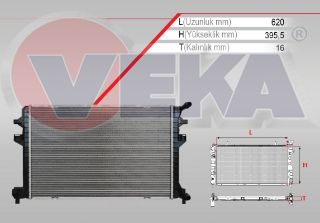 SU RADYATÖRÜ BRAZING GECMELI (YARDIMCI RADYATOR) VOLKSWAGEN GOLF VII (5G1) 1.6 TDI A-T/M-T 2012- resmi