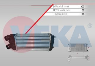 TURBO RADYATÖRÜ (INTERCOOLER) PEUGEOT 207 (WA,WC) 1.6 HDI 2006-2012 resmi