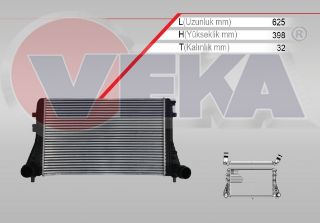 TURBO RADYATÖRÜ (INTERCOOLER) KELEPCELI VOLKSWAGEN JETTA III (1K2) 1.6 TDI 2005-2010 resmi