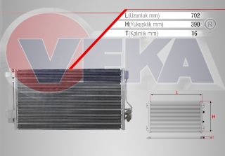KLIMA RADYATÖRÜ 2 CIVATALI MERCEDES VİTO (W639) 111 CDI 2003-2014 resmi
