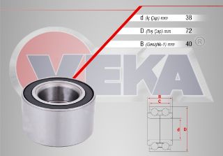 ÖN  TEKERLEK RULMANI SOL SAĞ 38X72X40 HONDA CİVİC III 1.3 - 1.5 1983-1987/ CİVİC IV 1.4İ - 1.5İ - 1.6İ 1987-1993/ İNTEGRA 1.6 1985-1993/ ROVER 200 213 S 1985-1989 / 200 216İ 1985-1989 resmi