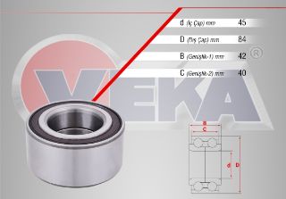 ÖN  TEKERLEK RULMANI SOL SAĞ ABS OKUYUCULU  45X84X42/40 HONDA CR-V II 2.0İ 2002-2006 / CİVİC VIII 1.8 2005-2012 /  S2000 2.0 V-TEC 1999- resmi