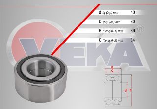 ÖN  TEKERLEK RULMANI SOL SAĞ 40X80X36/34 HYUNDAİ SONATA II 2.0İ 1994-1998/ SONATA V 2.0İ - 2.0 CRDI 2005-2010/ TUCSON 2.0 CRDI 2004-2010/ SPORTAGE 2.0 - 2.0 CRDI 2004-2010 resmi
