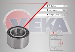 ÖN  TEKERLEK RULMANI SOL SAĞ 43X76X43 NİSSAN PRIMERA 1.6İ - 18İ 16V - 2.0İ 16V 2002- / PRIMERA 2.2 DCI 2002- / X-TRAİL 2.0İ - 2.2 DI 2001-2007 resmi