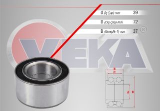 ÖN  TEKERLEK RULMANI SOL SAĞ 39X72X37 OPEL CORSA C 1.7 CDTI 00-06/ VECTRA A 1.6 88-95/ ASTAR F 91-05/ MERİVA A 03-10/ FORD FOCUS I 99-05/ FİESTA 01-08/ FUSİON 02-12/ ESCORT 92-95/ MAZDA 2 03-15 resmi