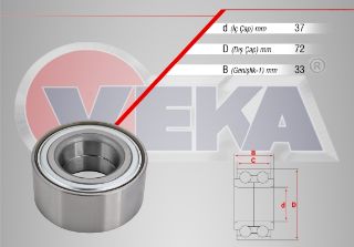 ÖN  TEKERLEK RULMANI SOL SAĞ ABS OKUYUCULU 37X72X33 C-ELYSEE 2012-/ 301 2012-/ 207 2006-2012/ 208 2012-/ C3 2002-2009/ C3 II 2009-2016/ C2 2003-2009/ 2008 2013-/ DS3 2009-2013 resmi
