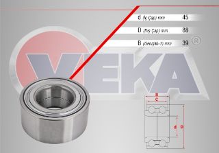 ÖN  TEKERLEK RULMANI SOL SAĞ ABS OKUYUCULU 45X88X39 RENAULT TRAFİC II 1.9 DCI - 2.5 DCI 2001-2014 / OPEL VİVARO 1.9 DI - 2.5 DTI 2002-2014 resmi