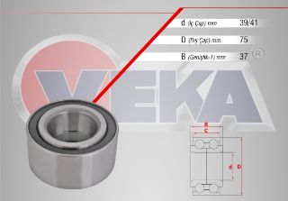 ÖN  TEKERLEK RULMANI SOL SAĞ 39/41X75X37 PASSAT 1.9 TDI - 1.8 T - 1.6 1996-2005 / AUDI A6 1.8 - 1.8 T 1997-2004 / AUDI 80 1.6 1986-1996 / SKODA SUPERB 1.9 TDI - 1.8 T 2002-2010 resmi