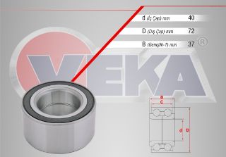 ÖN  TEKERLEK RULMANI SOL SAĞ 40X72X37 POLO 1.4-1.6 16V 1999-2001/CADDY II 1.6-1.9 TDI 1995-2004/PASSAT 1.6-1.8-1.9 TD 1988-1997/JETTA II 1.6-1.6 TDI 1982-1992/GOLF III 1.4-1.6-1.9 TDI 1991-1999 resmi