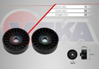 V KAYIŞI GERGİ RULMANI PLASTIK 90X25 CITROEN XSARA 1.6 İ - 1.8 İ -2.0 İ 16V 1997-2000/ PEUGEOT 306 1.8 1993-/ 406 1.6 - 1.8 1995- resmi