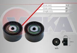 TRİGER GERGİ RULMANI PLASTIK 10,2X65X27 CITROEN C3 1.6 HDI 2002-2009/ C4 1.6 HDI 2004-2009/ BERLİNGO 1.6 HDI 1996-2008/ FORD C-MAX I 1.6 TDCI 2007-2011/ FOCUS II-III 1.6 TDCI 2004-2015 resmi