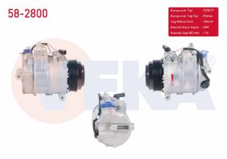 KLIMA KOMPRESÖRU 6PK 110MM MERCEDES C SERISI (W203) C 200 CDI 2000-2006/ E SERISI (W212) E 220 CDI 2009-/ S SERISI (W220) S 600 1998-2005/ SPRINTER 2006-2009/ VİTO (W639) 111 CDI 2003-2014 resmi