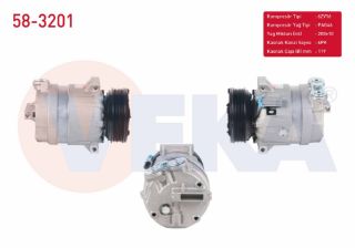 KLIMA KOMPRESÖRU 6PK 119MM OPEL VECTRA B 1.7 TD - 2.0 DI - 2.0 DTI - 2.0İ 1995-2003 resmi