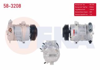 KLIMA KOMPRESÖRU 5PK 110MM OPEL CORSA D 1.2 - 1.4 2006-2014 / CORSA E 1.2 - 1.4 2014- resmi